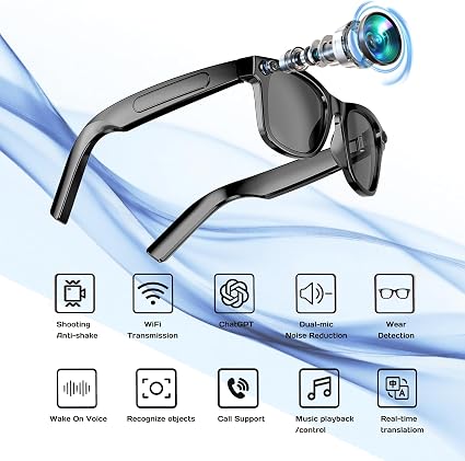 AI Smart Glasses with 8MP Camera
